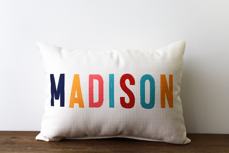 Multicolor City Name Pillow STE0070