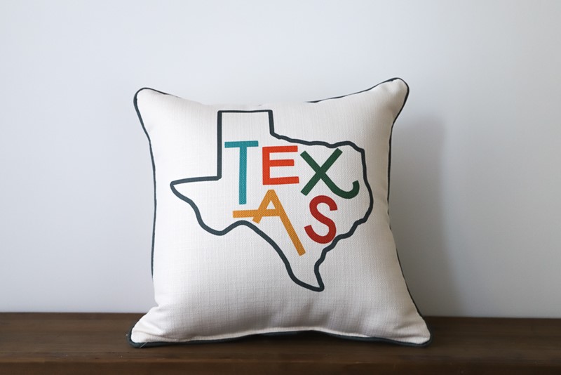 Multicolored Letterpressed State Pillow STE0126