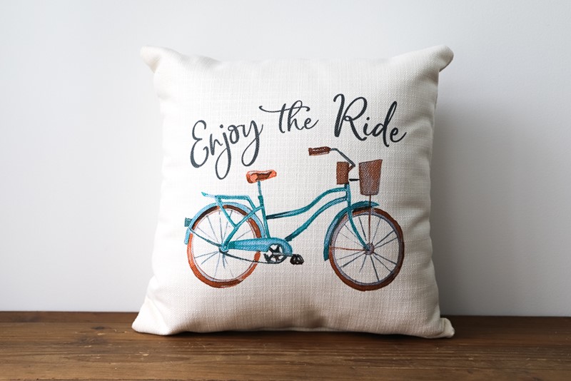 Bicycle clearance throw pillow
