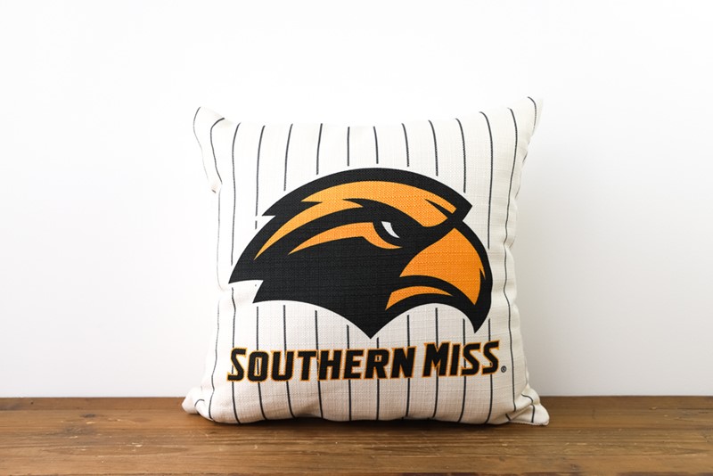 Southern Miss Baseball Pinstripe Pillow USM0007