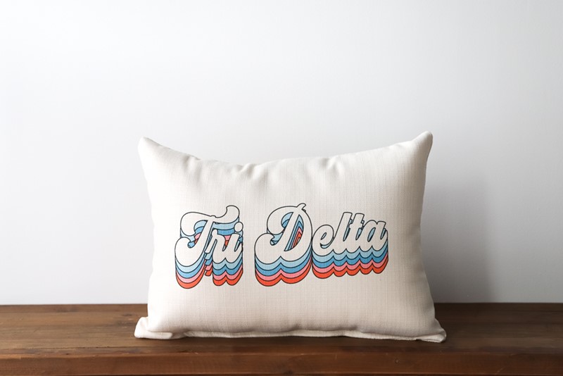 Delta Delta Delta Groovy Script Pillow SOR0008-DDD