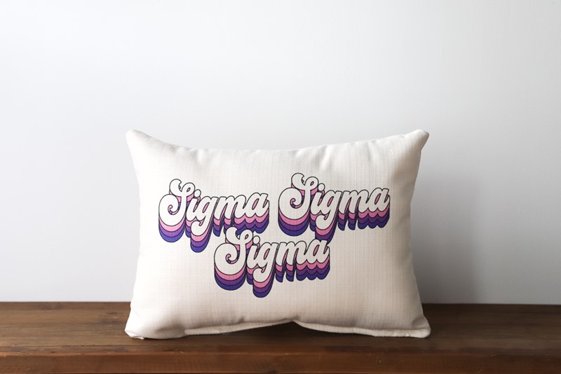 Sigma Sigma Sigma Groovy Script Pillow SOR0008-SSS