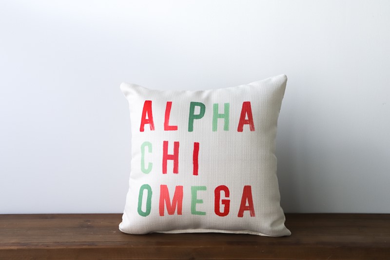 Alpha Chi Omega Sorority Tones Pillow SOR0012-AXO