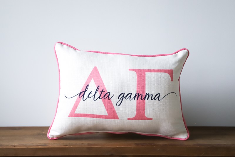 Delta Gamma Sorority Large Letters Overlap Pillow SOR0013-DG