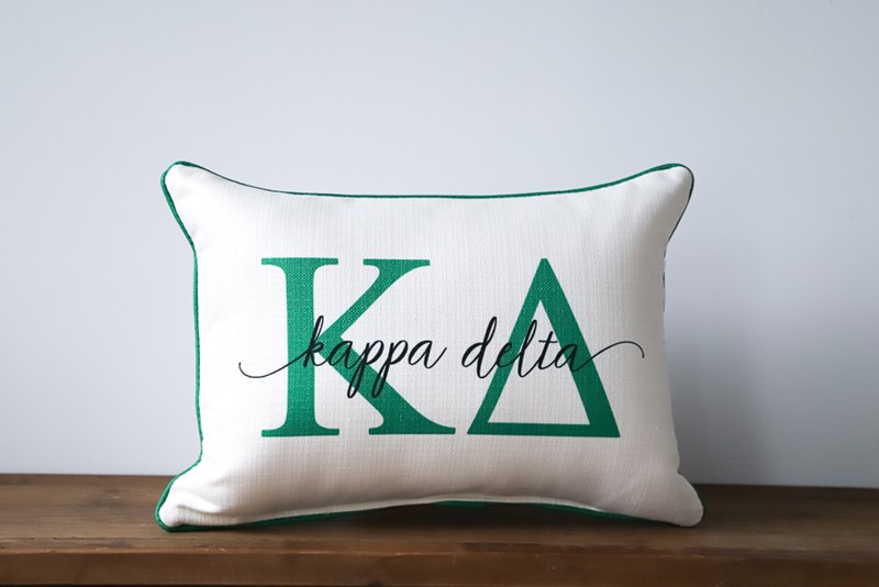 Kappa Delta Sorority Large Letters Overlap Pillow SOR0013-KD