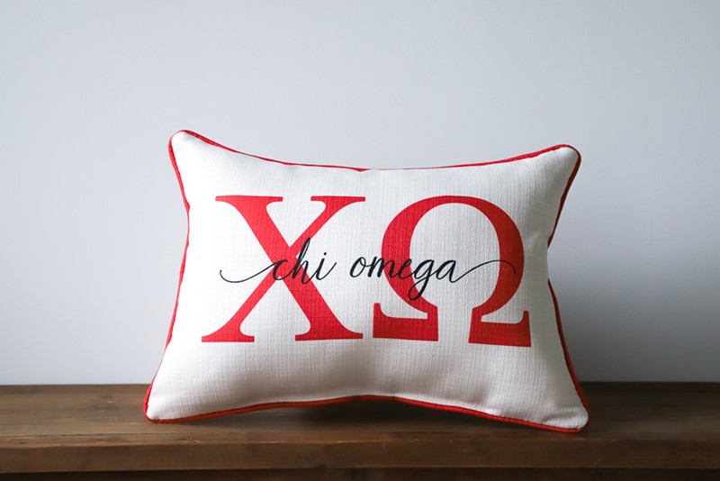 Chi Omega Sorority Large Letters Overlap Pillow SOR0013-XO
