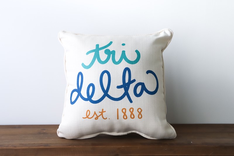 Delta Delta Delta Sorority Throw Pillow