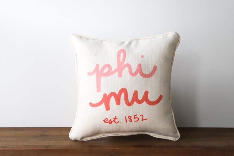 Phi Mu Handwritten Sorority Pillow SOR0019-PM