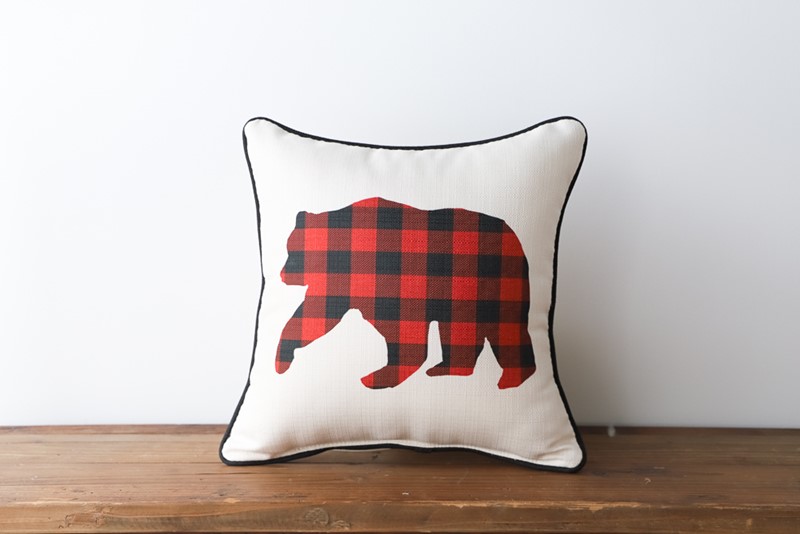 Buffalo Checked Bear Pillow CHR0135