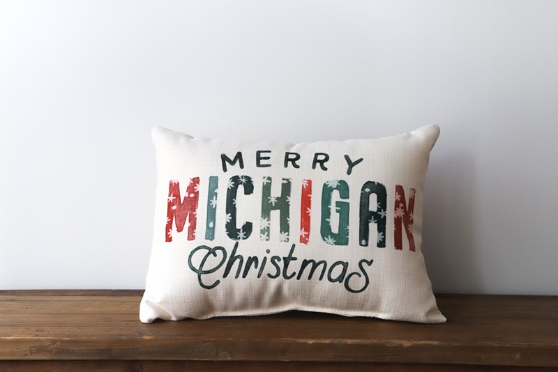 Snowflake Merry State Christmas Pillow CHR0138