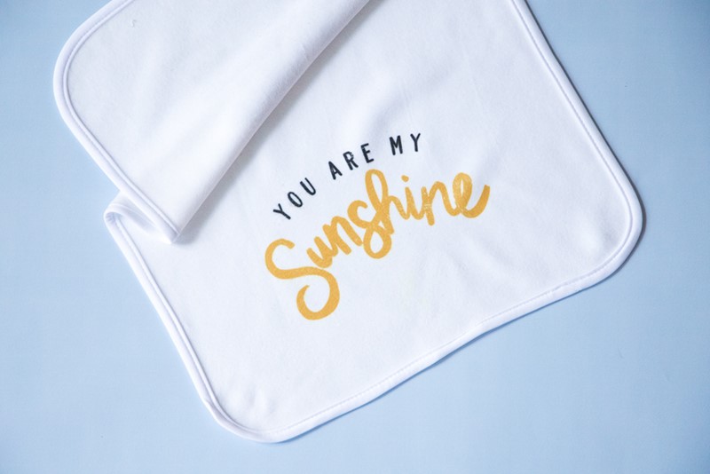 You Are My Sunshine Script Burp Cloth TXT0379BC