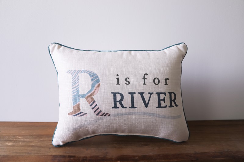 R is for River Pillow TXT0788