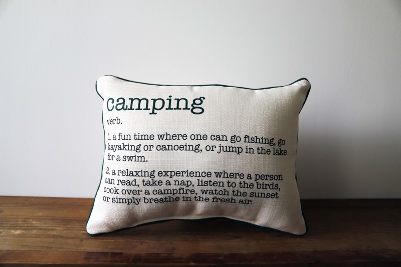 Camping Definition Pillow TXT0793