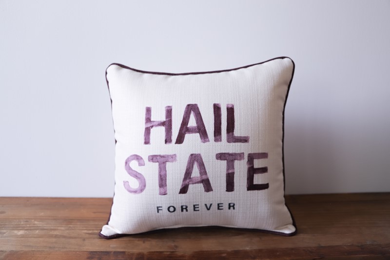 Mississippi State Watercolor Motto Forever Pillow MSU0143