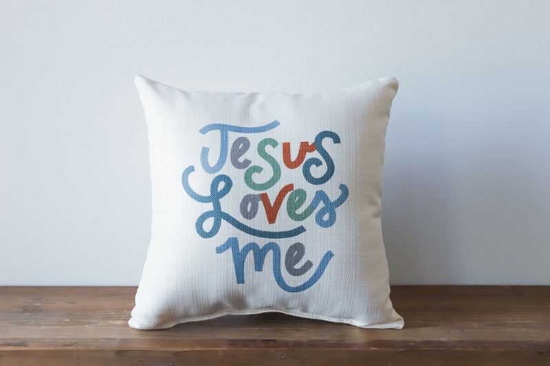 Jesus Loves Me Blues Pillow CHI0160