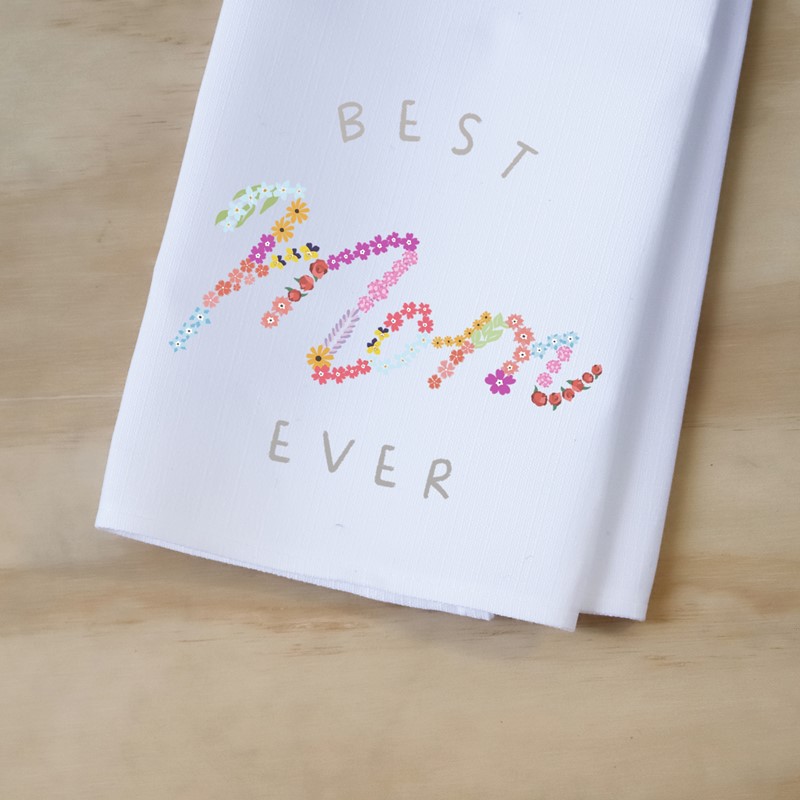Best Mom Floral Tea Towel TXT0822TT