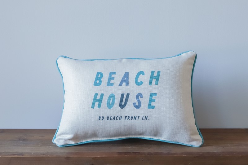 Our Beach House Address Pillow STE0697