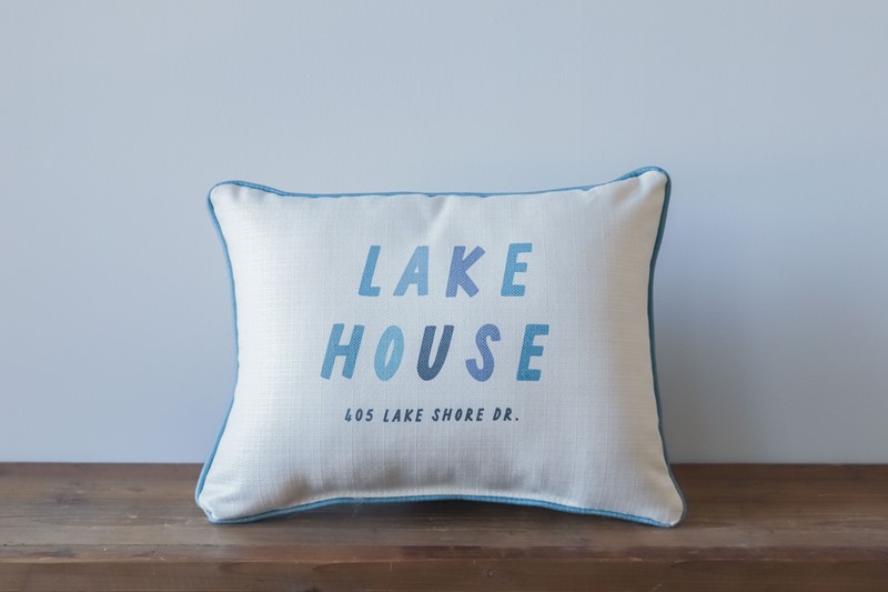 Our Lake House Address Pillow STE0698