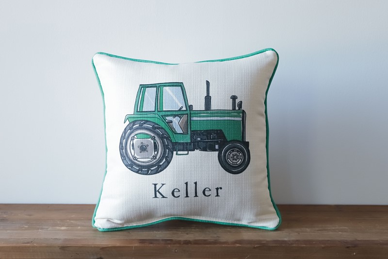 Tractor Name Pillow