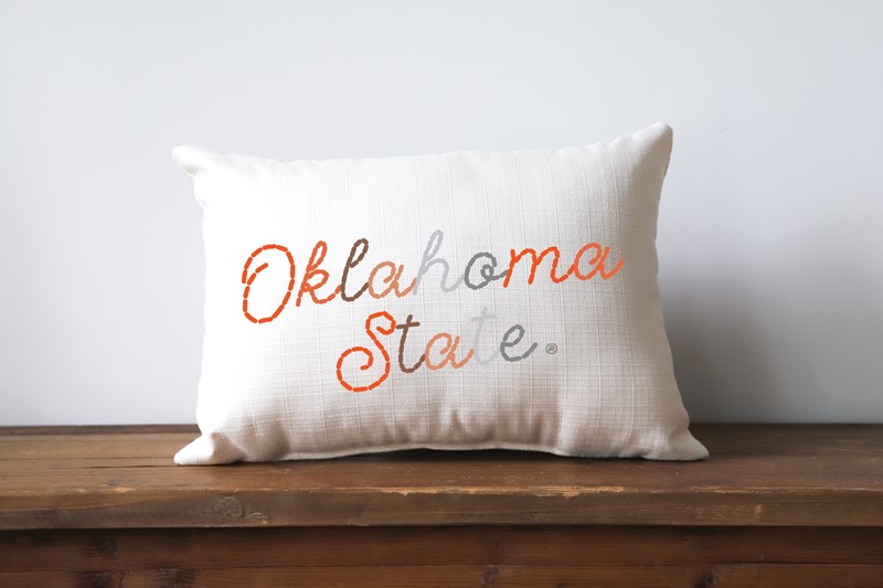 OSU Stitched Script Collegiate Pillow OSU0017