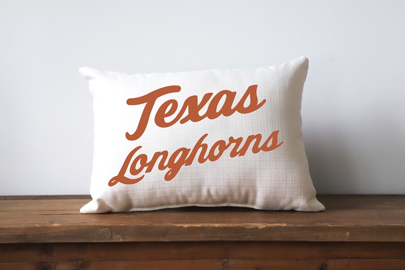 Texas Longhorn Script Pillow UT0004