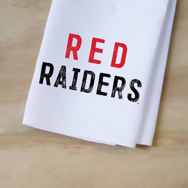 Distressed Red Raiders Tea Towel TECH0020TT