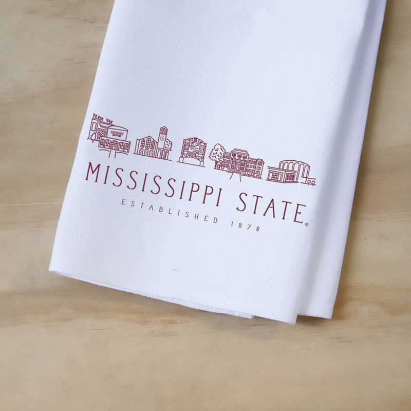 Mississippi State Icons Maroon Tea Towel MSU0124TT