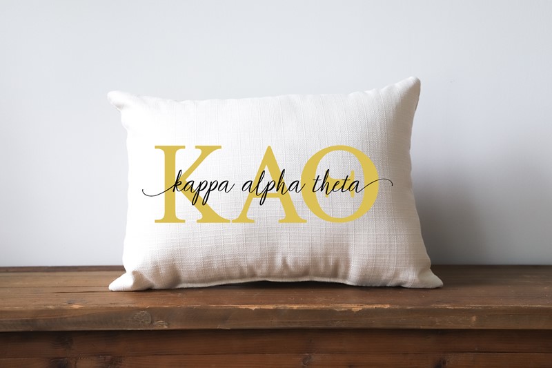 Sorority Large Letter Overlap Kappa Alpha Theta Pillow SOR0013-KAT