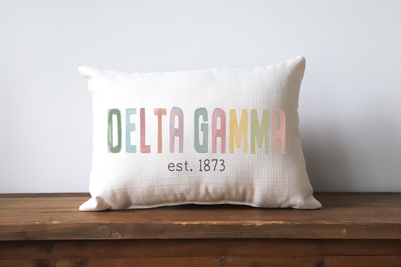 Happy Sorority Poster Tones Delta Gamma Pillow SOR0033-DG