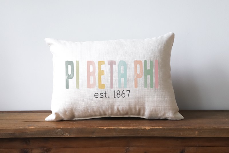 Happy Sorority Poster Tones Pi Beta Phi Pillow SOR0033-PIPHI