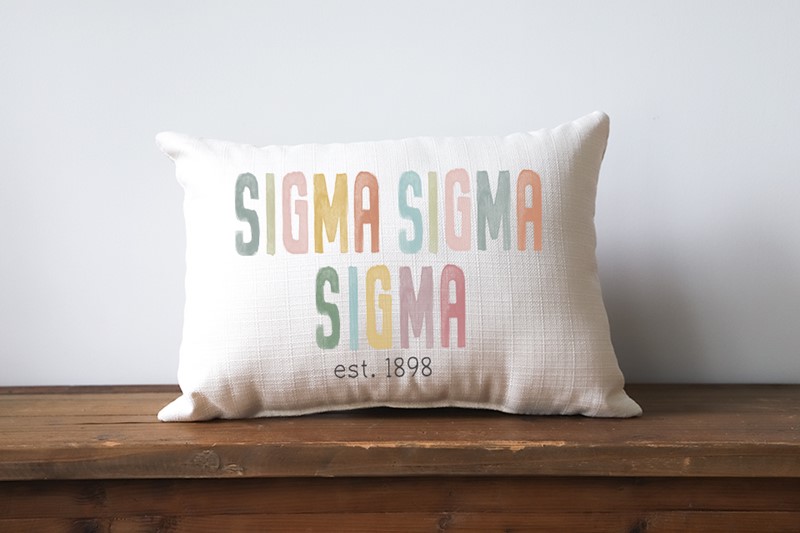 Happy Sorority Poster Tones Sigma Sigma Sigma Pillow SOR0033-SSS