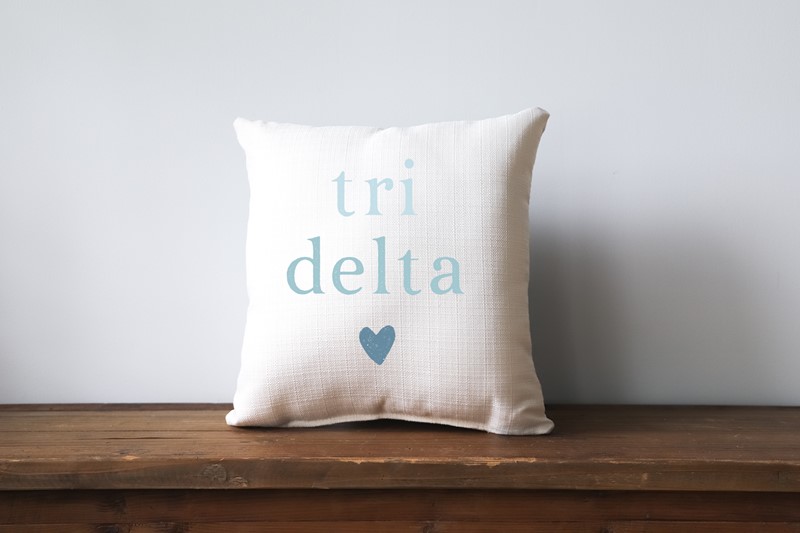 Heart Sorority Name Delta Delta Delta Pillow SOR0034-DDD