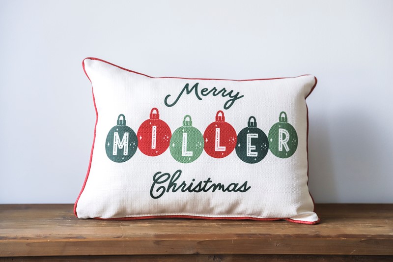 Ornament Last Name Pillow CHR0202