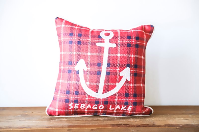 Plaid Anchor Pillow STE0721
