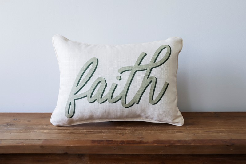 Faith Color Drop Script Pillow TXT0910
