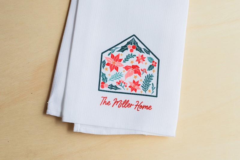 Poinsettia Family Home Tea Towel CHR0190TT