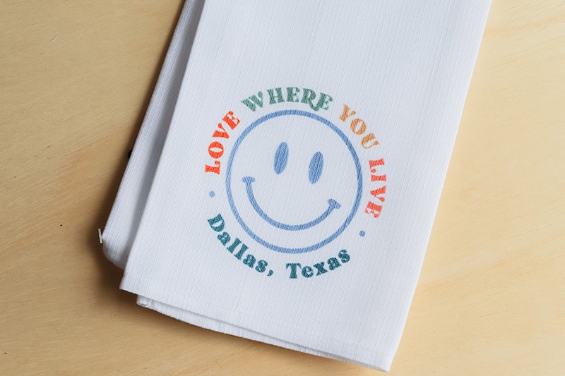 Smiley Love Where You Live Tea Towel STE0707TT