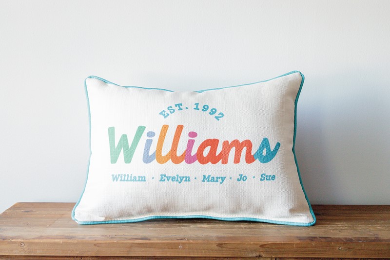 Sunny Family Name Multi Pillow TXT0969