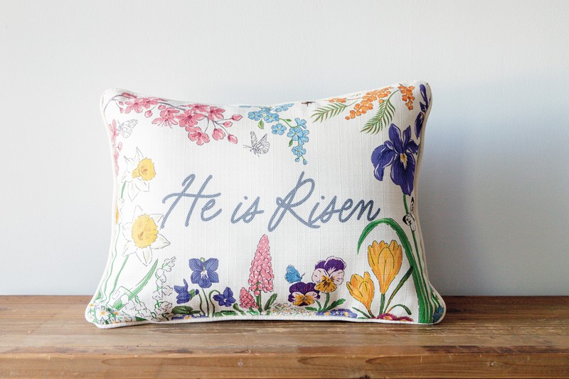 He is Risen Buttercup Floral Pillow TXT0947