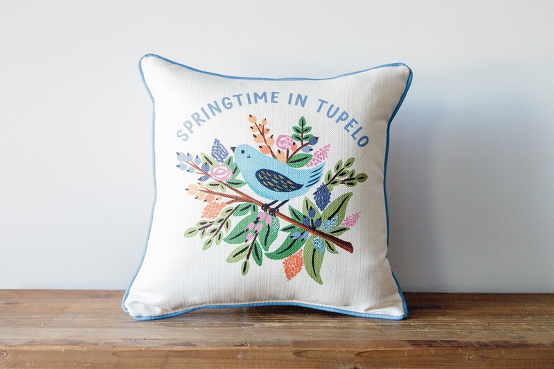 Springtime Bird Hometown Pillow TXT0967