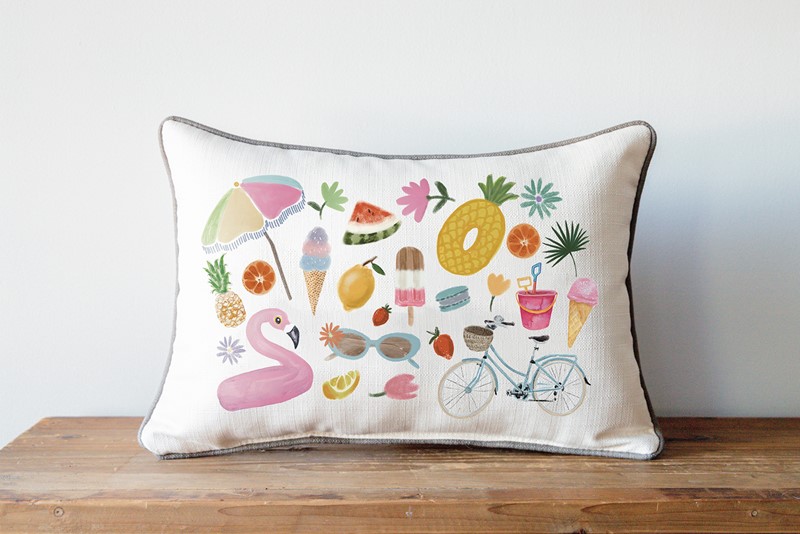 Summer Cluster Pillow TXT0981