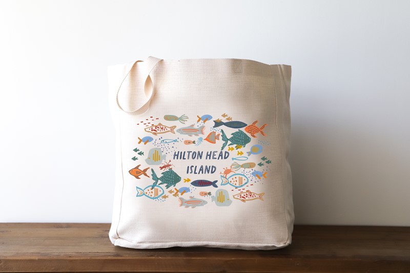 Swishy Fish Beach Name Tote STE0754BAG