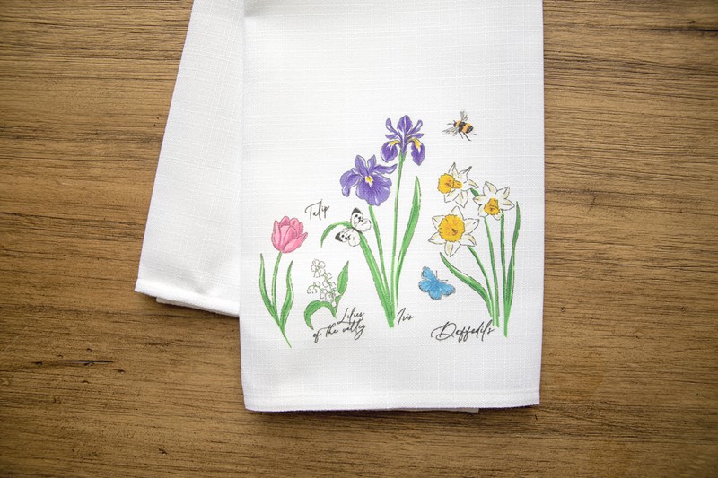 Spring Flower Tea Towel TXT0978TT