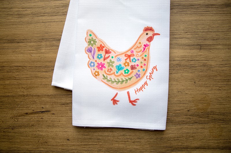 Happy Spring Chicken Tea Towel TXT0944TT