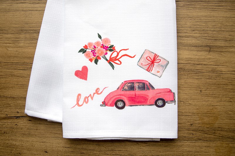 Valentines Car Tea Towel TXT0976TT