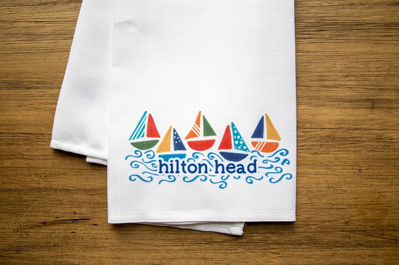 Floating Sailboats Tea Towel TXT0964TT
