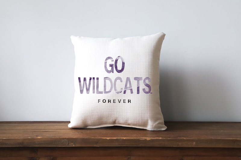 Kansas State Watercolor Motto Forever Pillow KSU0015