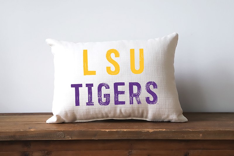 LSU Tigers Distressed Pillow LSU0009