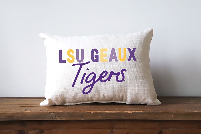 LSU Collegiate Tones Geaux Tigers Pillow LSU0014