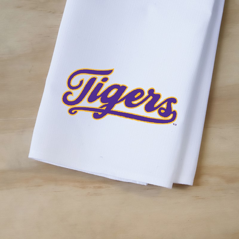 LSU Baseball Tigers Script Tea Towel LSU0006TT